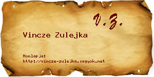 Vincze Zulejka névjegykártya